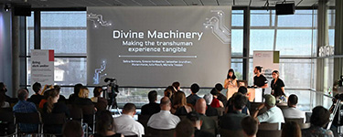 Holding a short talk about the installation and related short paper at the Ars Electronica Conference