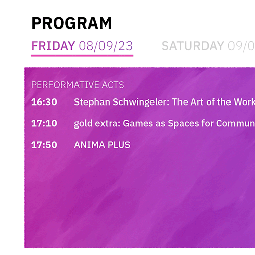 Schedule design for friday during the festival