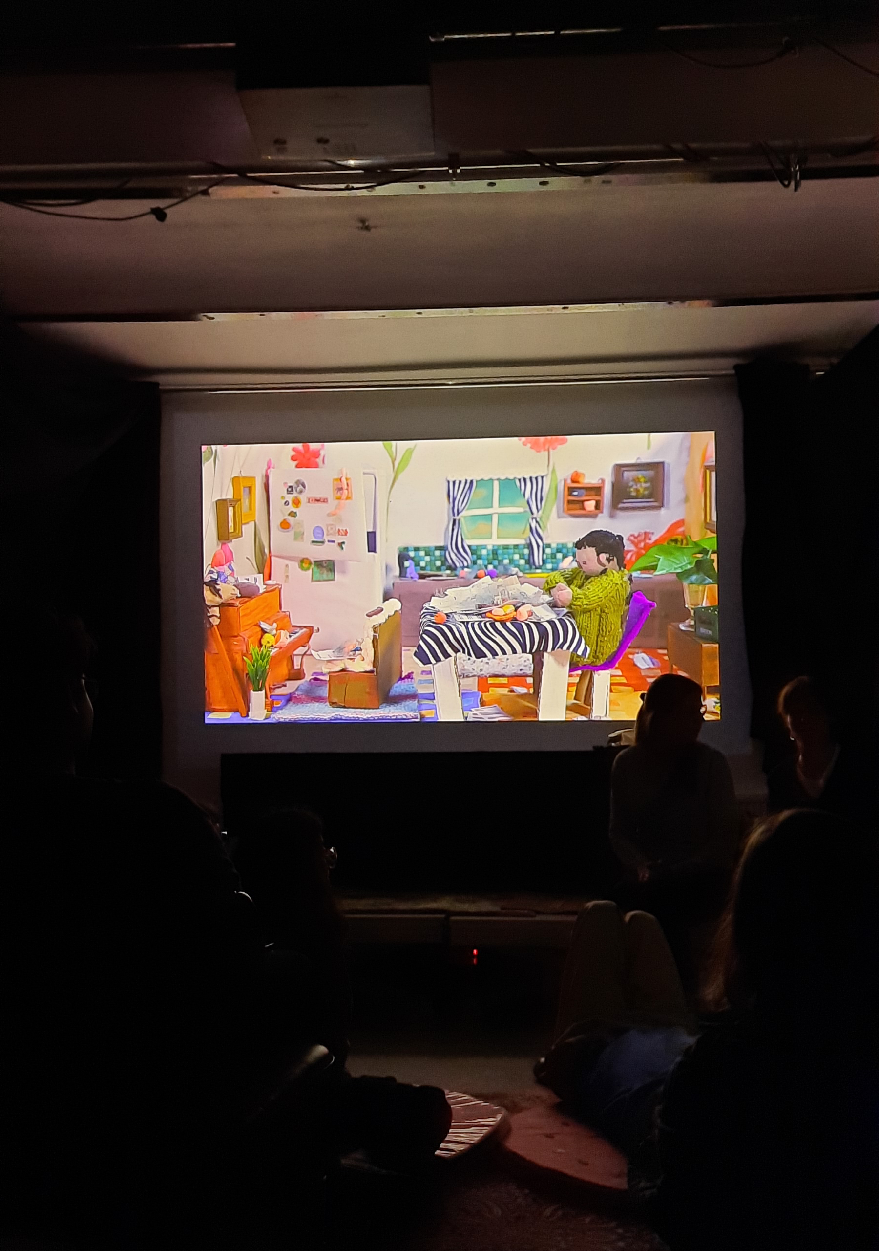 Screening after finishing the animation jam at the Kulturverein zur Schießhalle in Linz