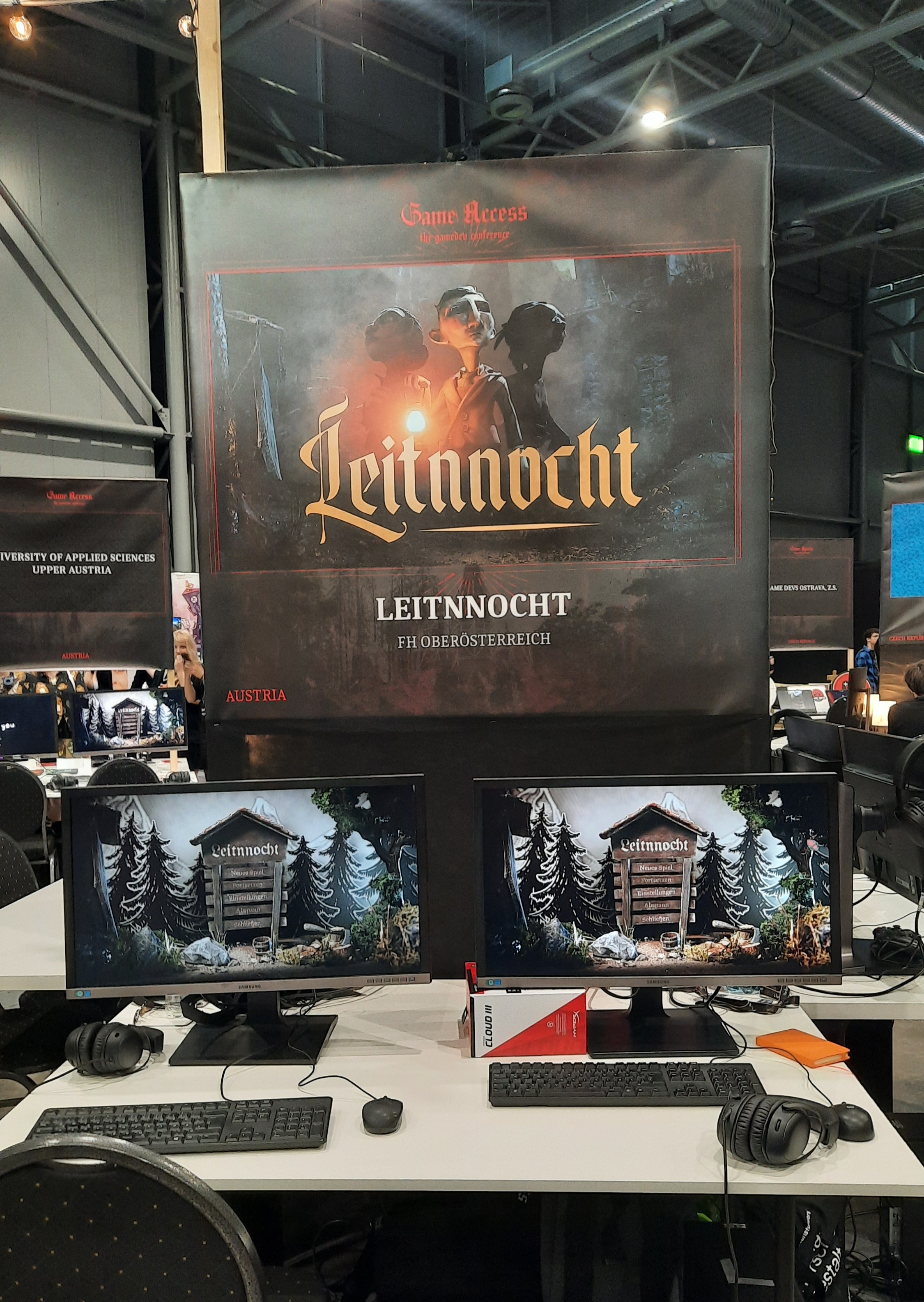 The Leitnnocht booth within the Indie Games area at the Game Access Conference in Brno
