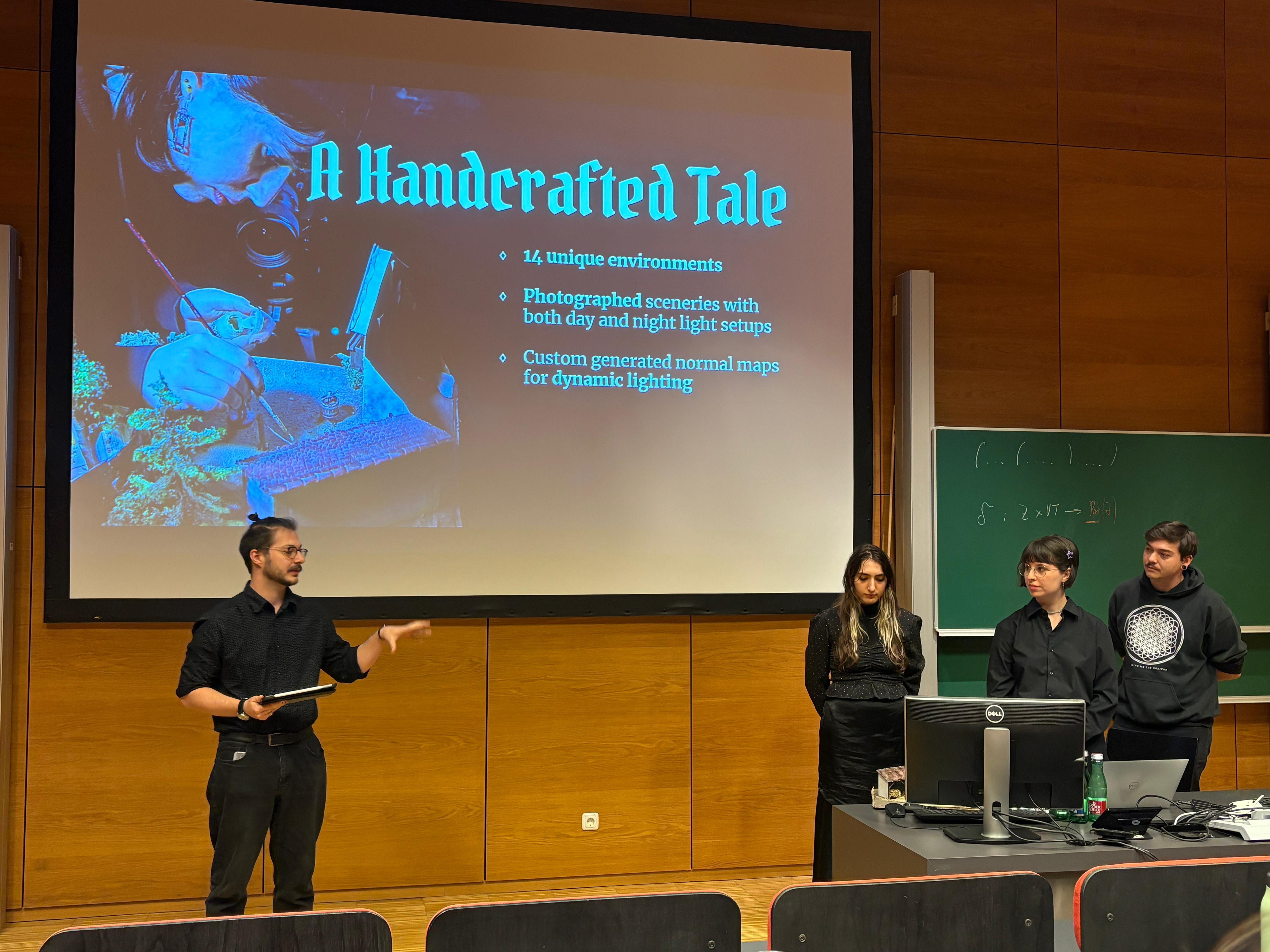 Pitching the game at the PGDA Play Day at the FH Hagenberg