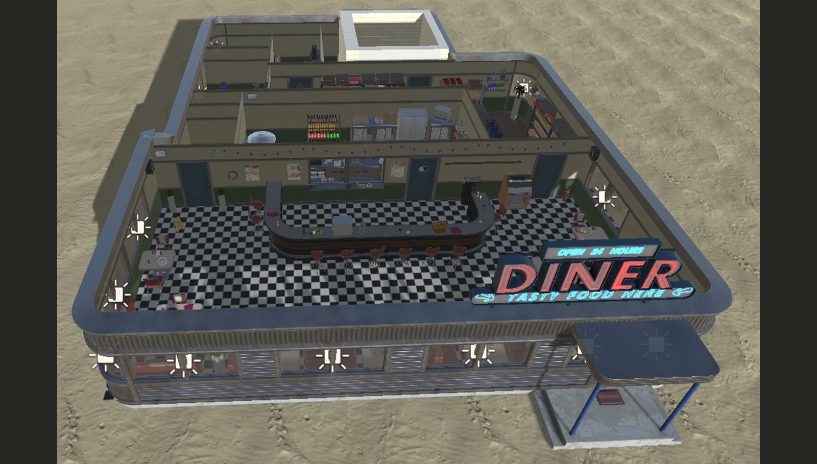 Revill Level Design Diner Layout 1