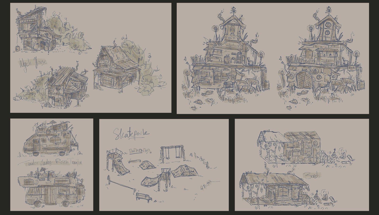 Seams & Stitches Environment Sketches