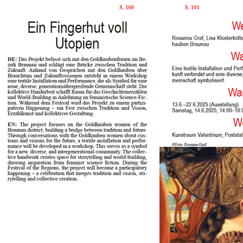 Content page of the festival booklet